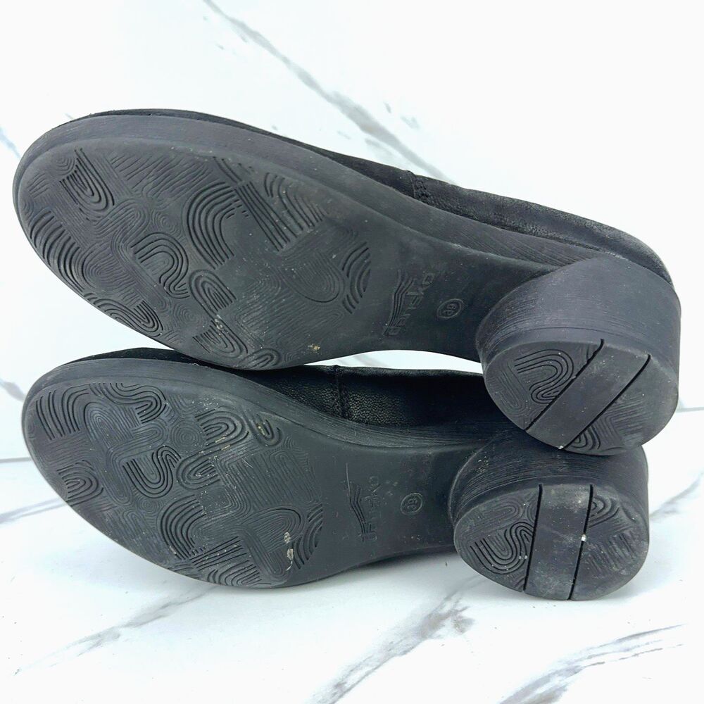 Dansko Robin Black Nubuck Leather Heeled Slip On Loafers Womens EU 39 US 8.5 - 9 - Picture 9 of 9